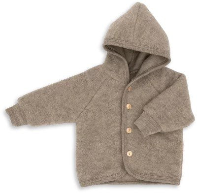 Wollfleece Jacke Walnuss melange