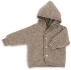 Wollfleece Jacke Walnuss melange