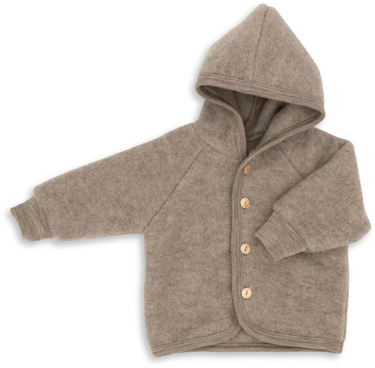 Wollfleece Jacke Walnuss melange