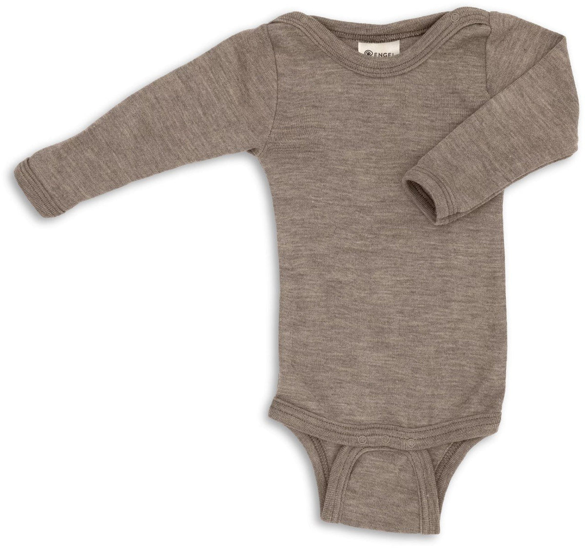 Body langarm Wolle/Seide, GOTS Walnuss