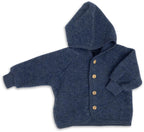 Wollfleece Jacke blau melange