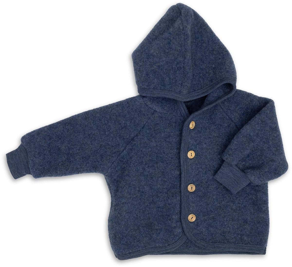 Wollfleece Jacke blau melange
