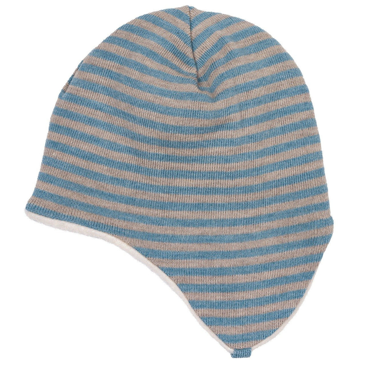 Ringelohrenmütze Aqua/Savanne