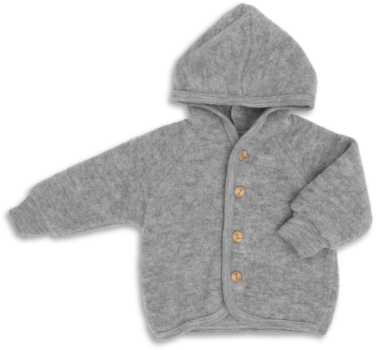 Wollfleece Jacke hellgrau melange