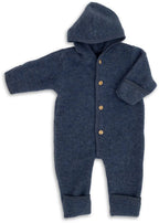 Wollfleece Overall, 62/68, blau melange