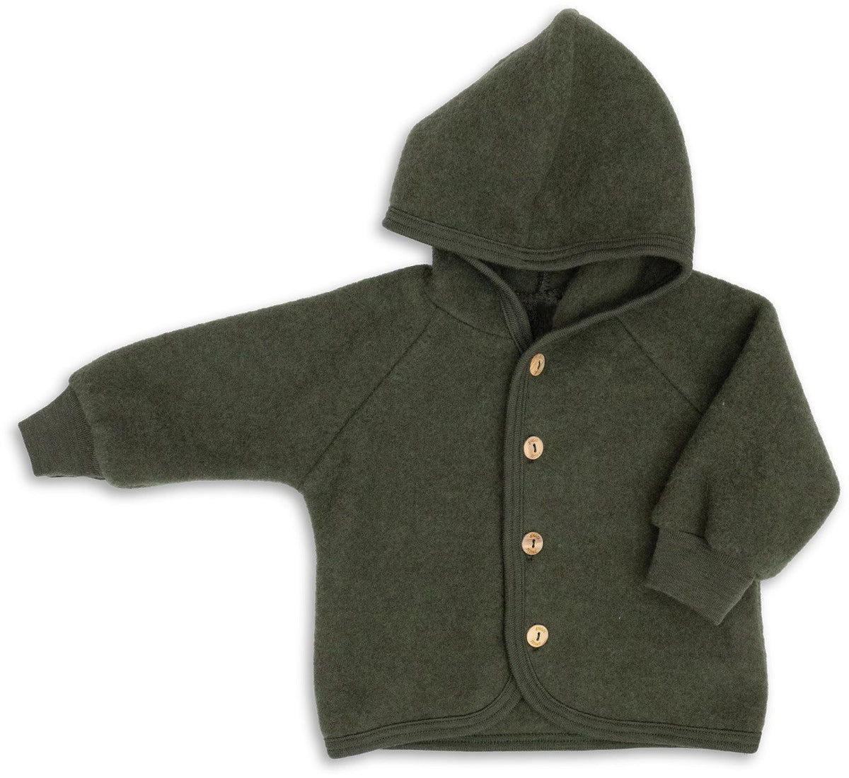 Wollfleece Jacke, 110/116, Schilf melange