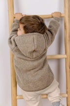 Wollfleece Jacke, 86/92 walnuss melange