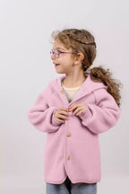 Wollfleece Jacke mit Kapuze