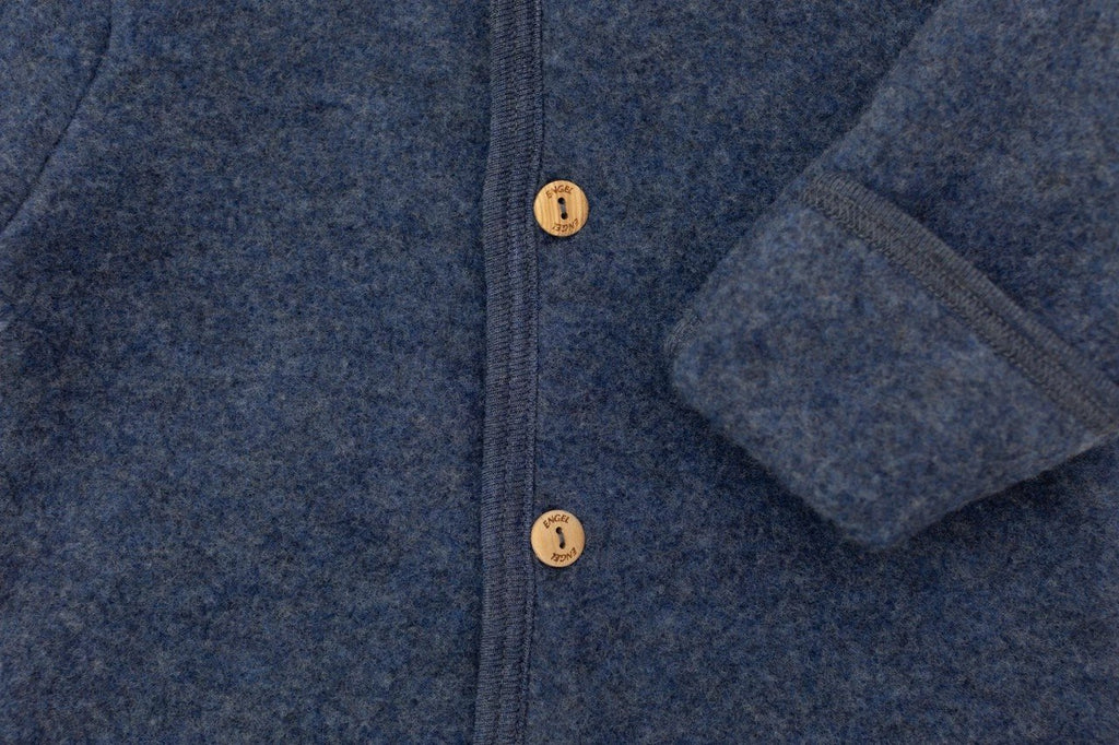 Wollfleece Overall, 62/68, blau melange