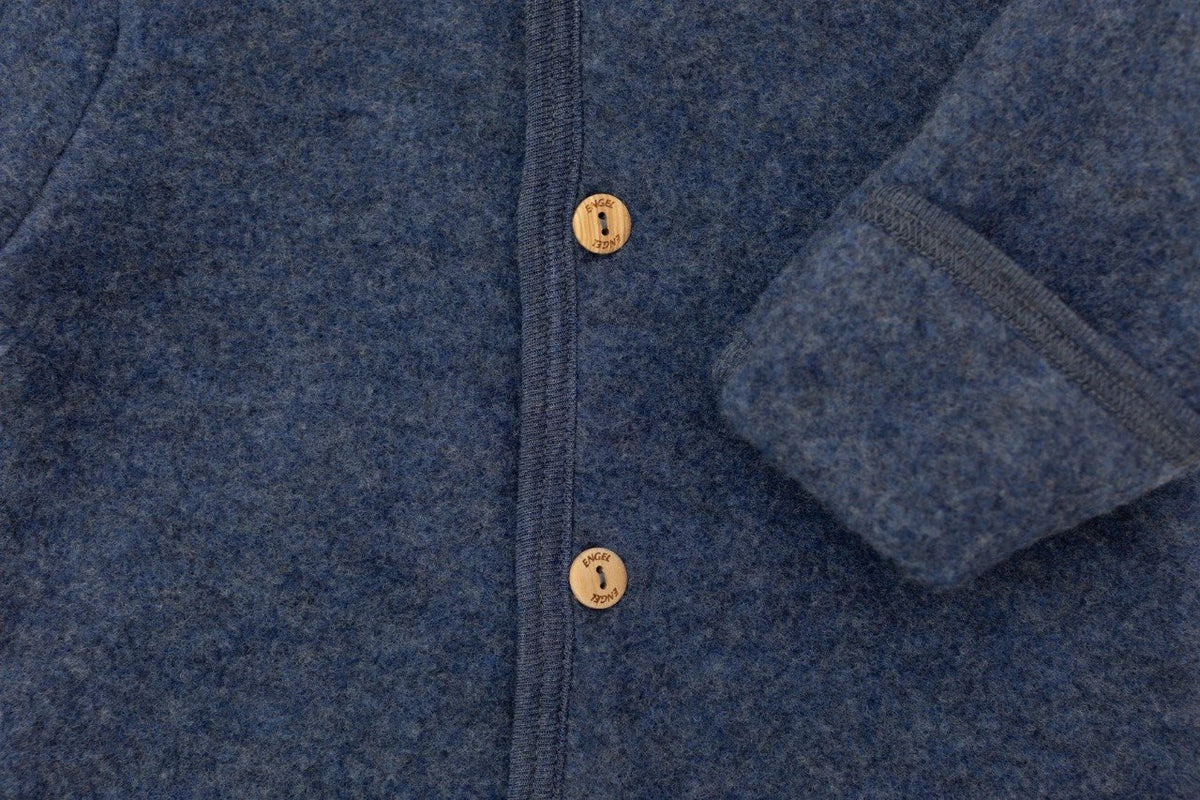 Wollfleece Overall, 62/68, blau melange